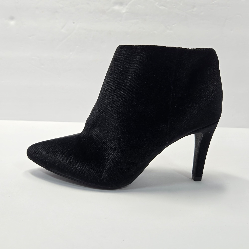Old Navy Womens Black Velvet Pointed Toe Stiletto Heel Ankle Booties Size 7 - Picture 3 of 13